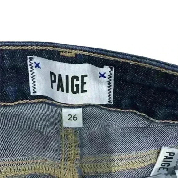 Paige Verdugo Ankle Jeans Womens Darton Distressed Raw‎ Hem Blue Size 26 - Picture 4 of 10